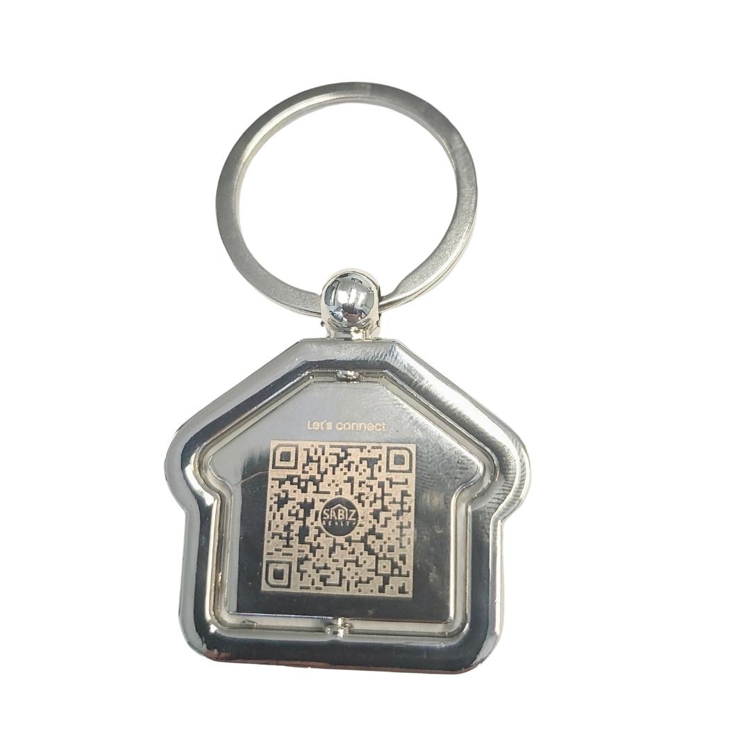 Metal House-Shaped Keychain