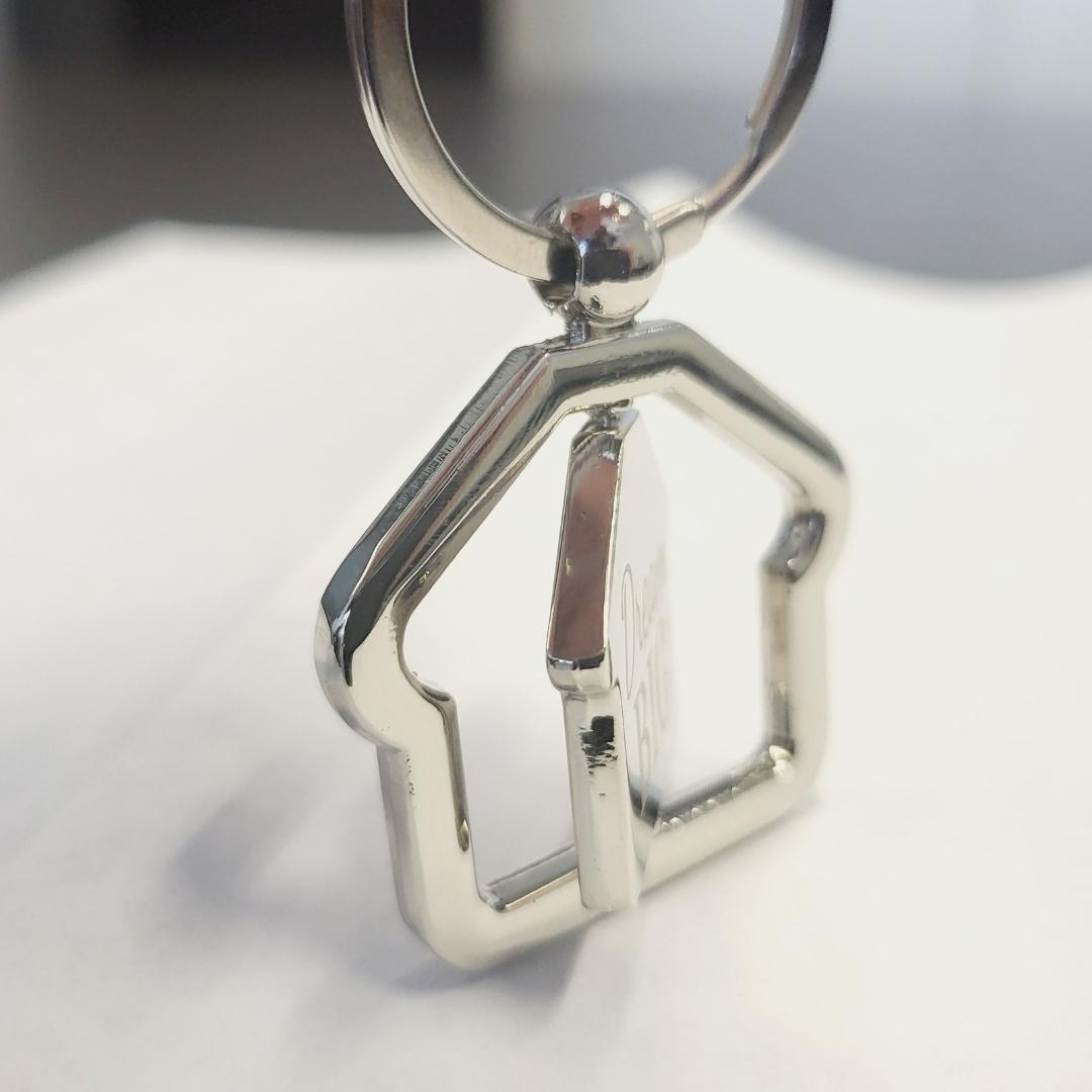 Metal House-Shaped Keychain