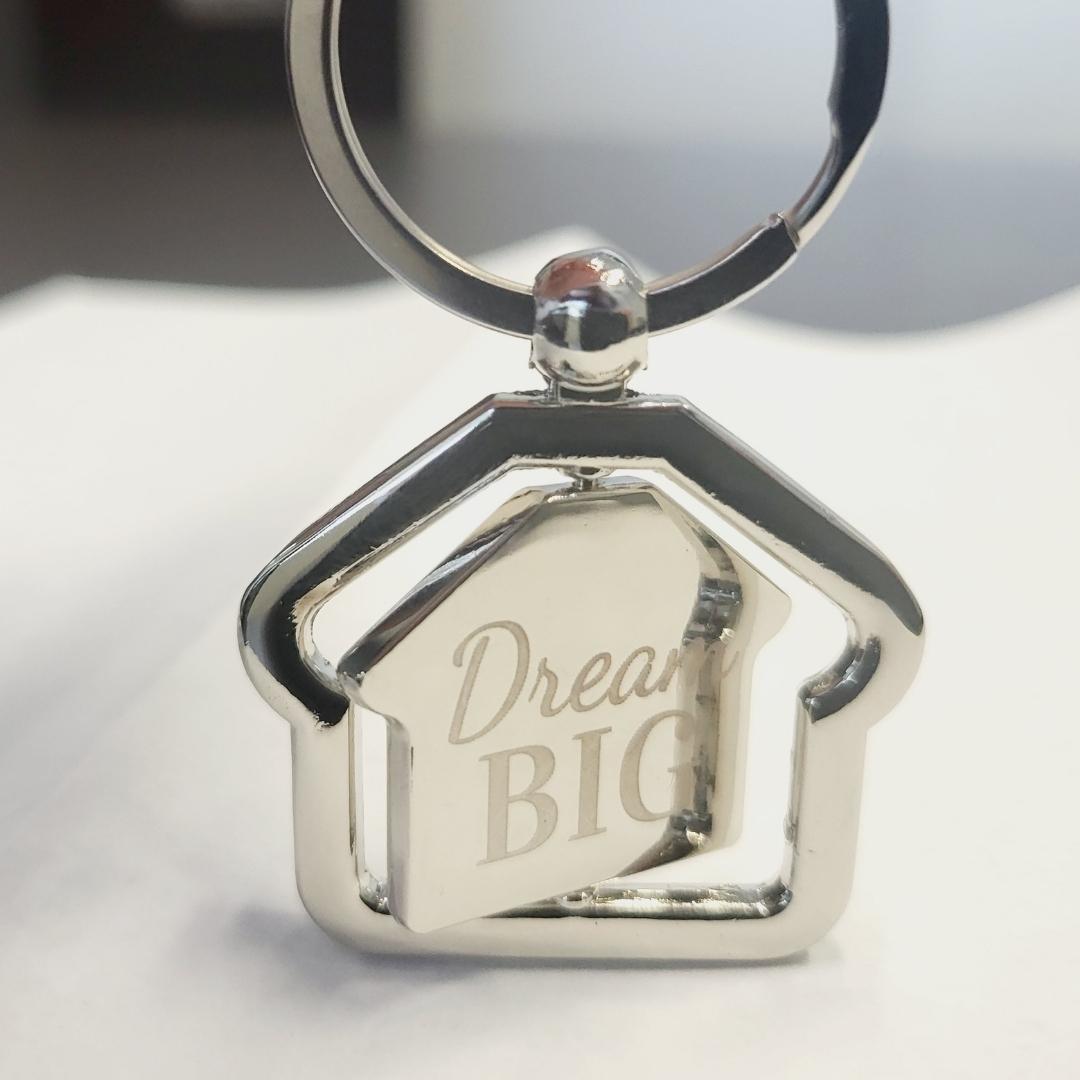 Metal House-Shaped Keychain