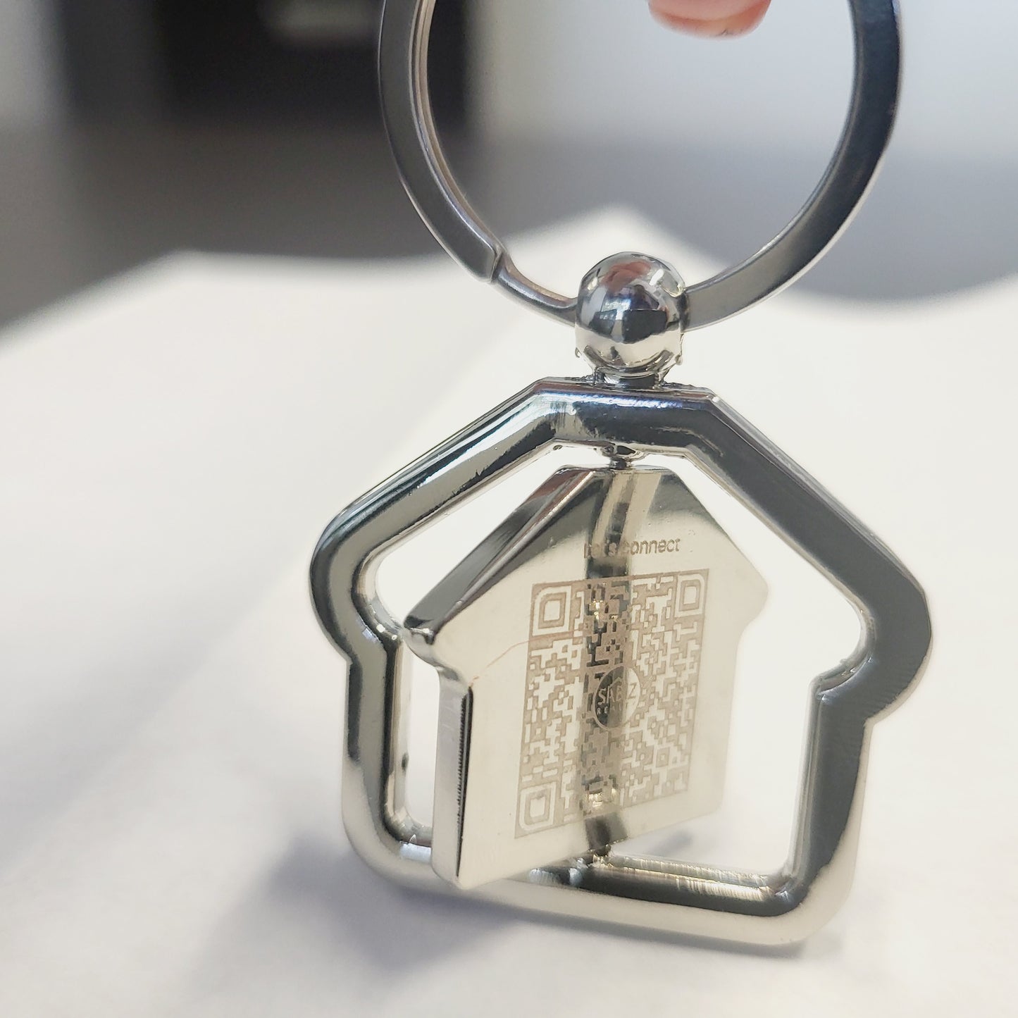 Metal House-Shaped Keychain